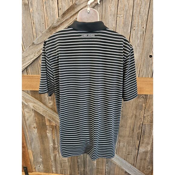 Under armour size XXL 2XL mens polo striped performance EUC short sleeve active - Picture 2 of 7
